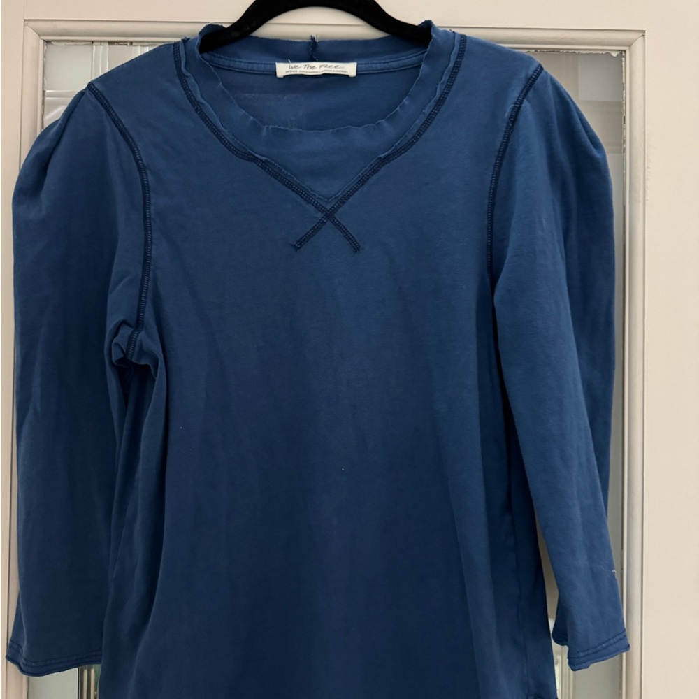 Free People Blue Long Sleeve Tee